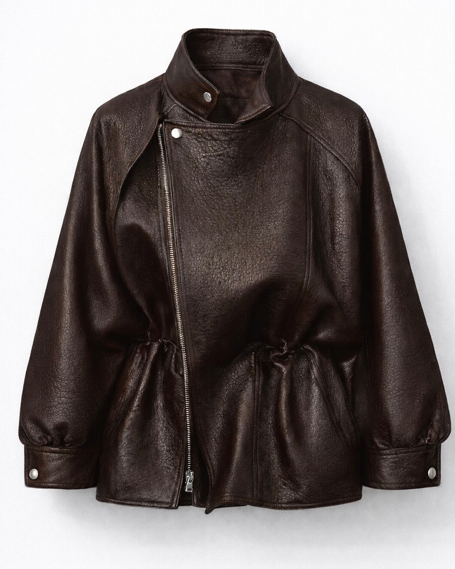 Bronx Cinch Waist Leather Jacket