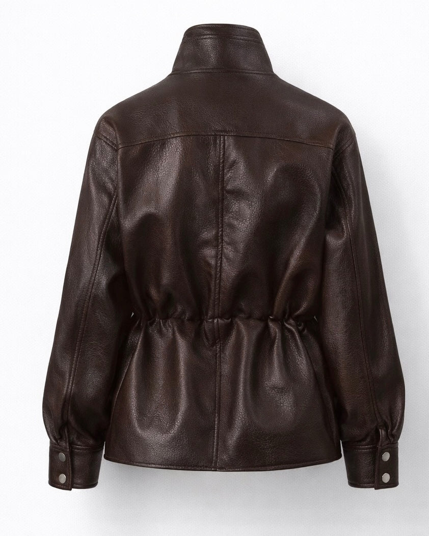 Bronx Cinch Waist Leather Jacket