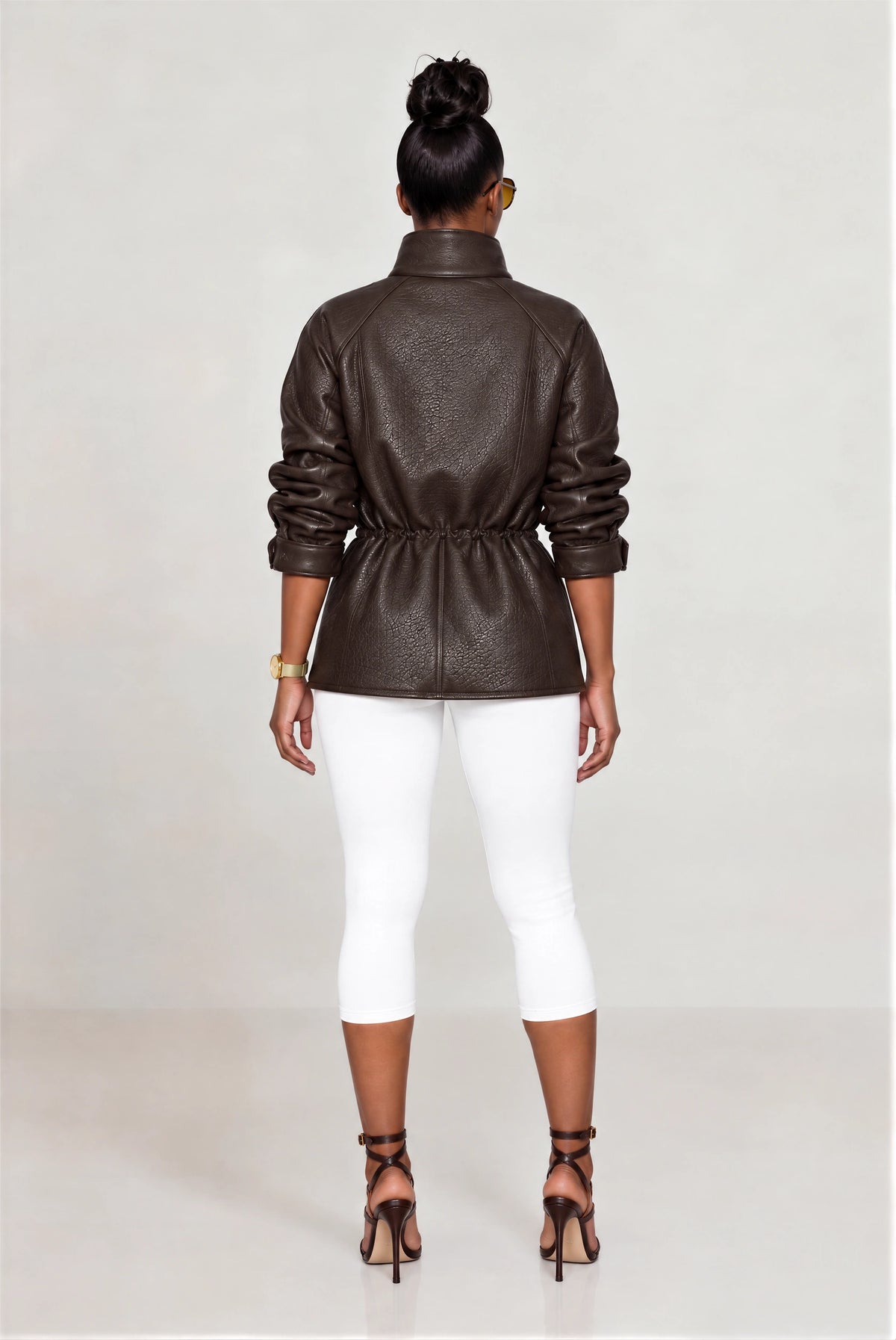 Bronx Cinch Waist Leather Jacket