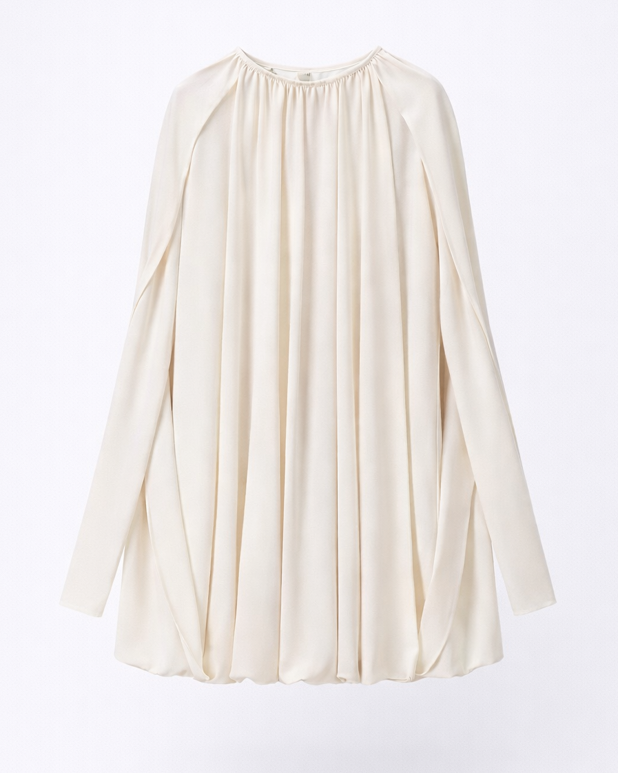 Diamond Pleated Batwing Mini Dress