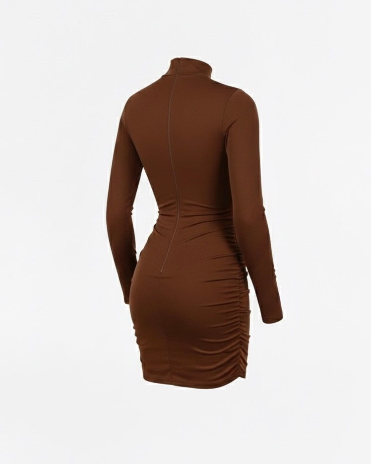 Latte Love Ruched Mini Dress