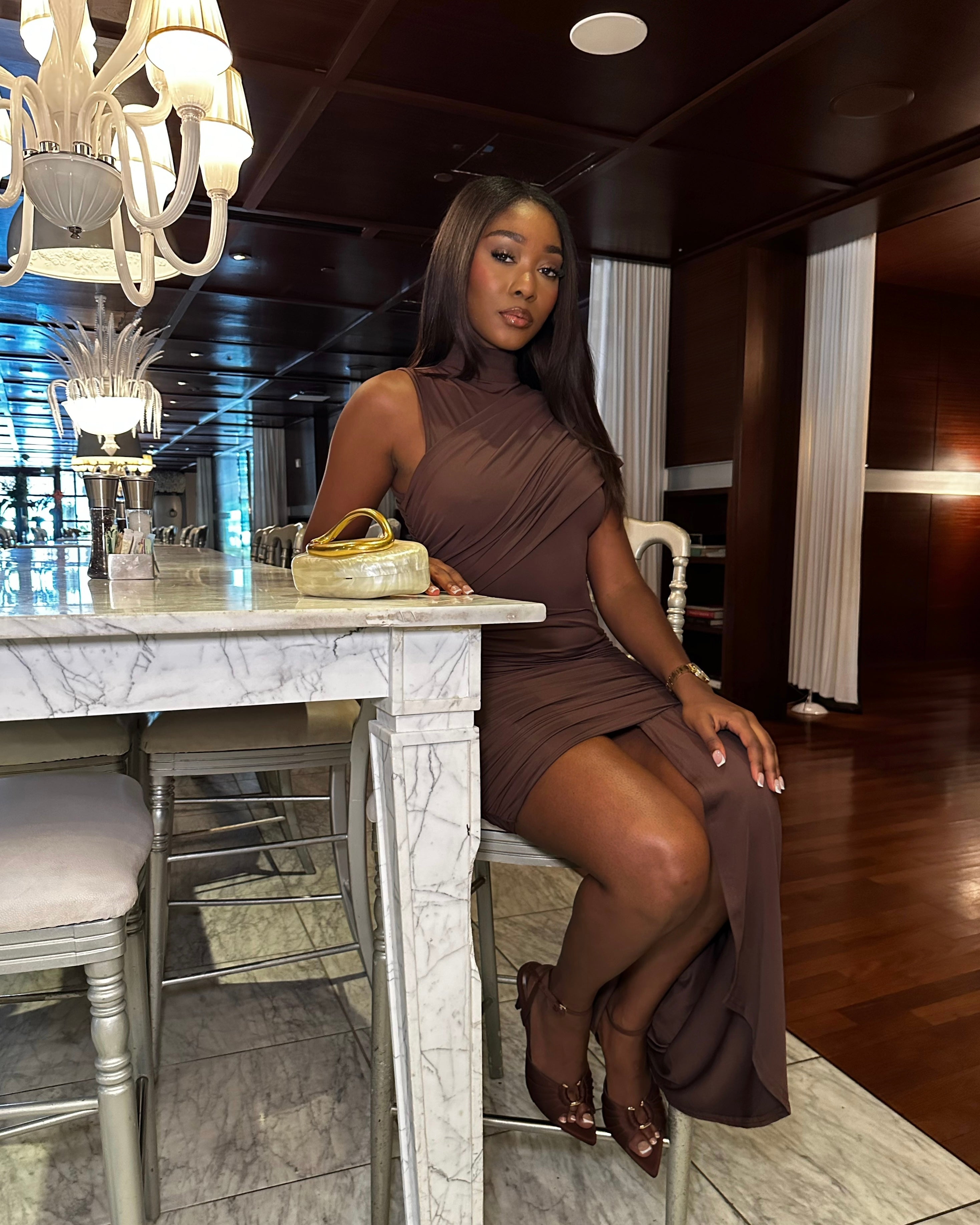 BROWN ASYMMETRICAL DRESS - BROWN MINI DRESS - MINI DRESS - BIRTHDAY DRESS - CLASSY DRESS - FORMAL DRESS - WEDDING GUEST DRESS - BOUTIQUE - FALL DRESS - WINTER DRESS - HOLIDAY PARTY DRESS - CLASSY DRESS - ONE SHOULDER DRESS - BROWN DRESS - DATENIGHT DRESS - PARTY DRESS - EVENT DRESS - FORMAL OUTFIT FOR WOMEN - FALL FASHION - SPRING DRESS - SUMMER DRESS - WINTER OUTFIT - TURTLE NECK DRESS - BROWN DRESS WITH TURTLENECK