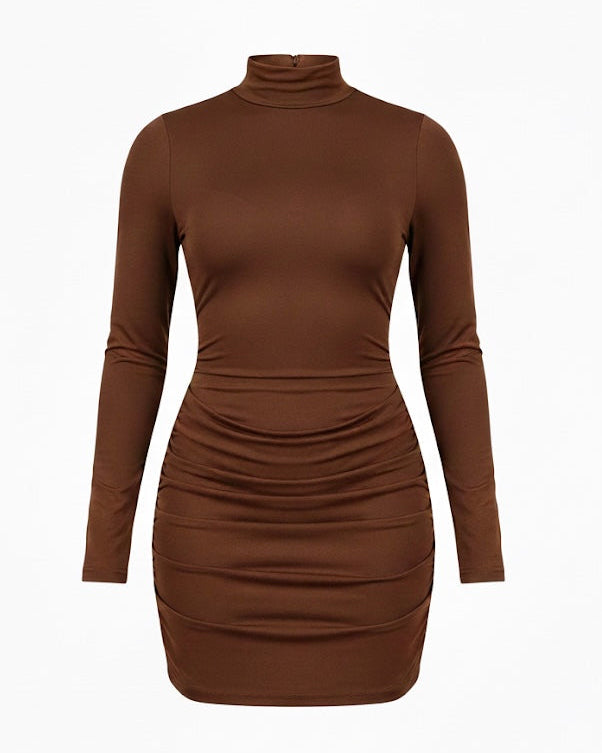 Latte Love Ruched Mini Dress
