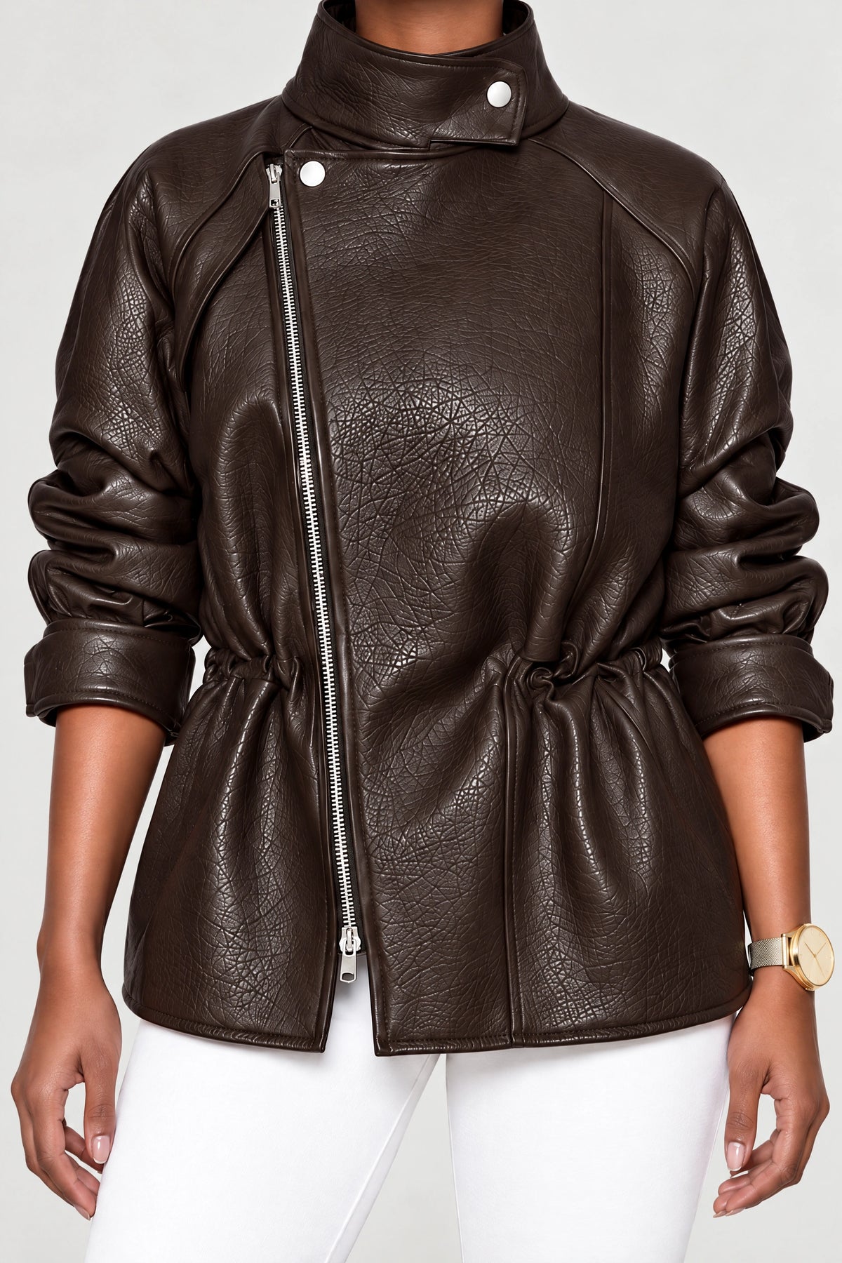 Bronx Cinch Waist Leather Jacket