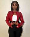 RED CROPPED JACKET - CROPPED FAUX LEATHER JACKET - RED JACKET - FALL JACKET - FALL OUTFIT - JACKET - WINTER FASHION - TRENDY JACKET - TRENDY OUTFIT - RED JACKET OUTFIT