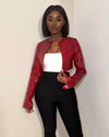 RED CROPPED JACKET - CROPPED FAUX LEATHER JACKET - RED JACKET - FALL JACKET - FALL OUTFIT - JACKET - WINTER FASHION - TRENDY JACKET - TRENDY OUTFIT - RED JACKET OUTFIT