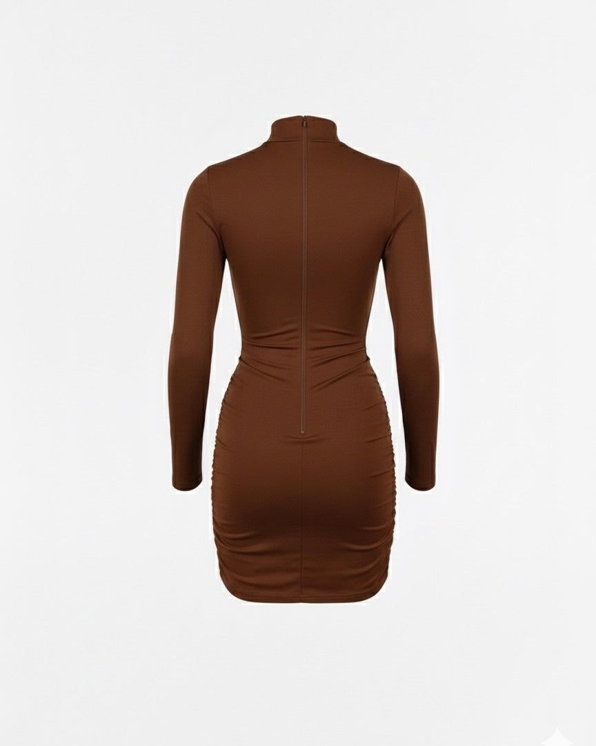 Latte Love Ruched Mini Dress