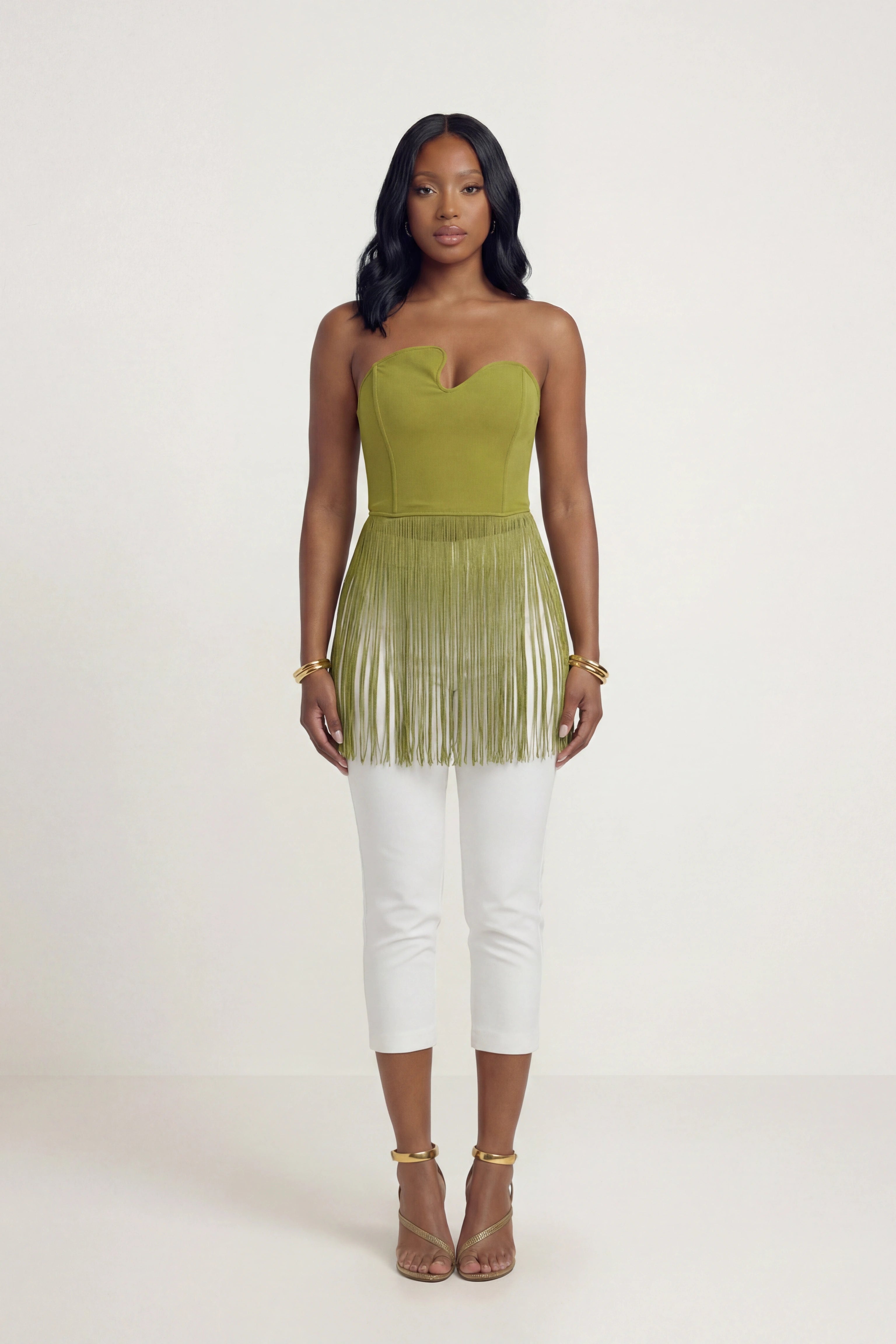 GREEN FRINGE TUBE TOP WOMEN'S CLOTHING SUMMER FASHION FOR WOMEN SPRING FASHION FOR WOMEN SWEETHEART NECKLINE TOP GREEN FRINGE BLOUSE CLASSY FASHION ONLINE WOMEN'S CLOTHING BRUNCH OUTFIT ELEVATED CASUAL OUTFIT DATENIGHT OUTFIT  CUTE CLASSY OUTFIT 30 PLUS FASHION 40 PLUS FASHION OUTFIT OF THE DAY SUMMER FASHION TOPS SPRING FASHION TOPS CAPRI OUTFIT WHITE CAPRI OUTFIT GREEN TOP OUTFIT FRINGE TOP FRINGE BLOUSE 