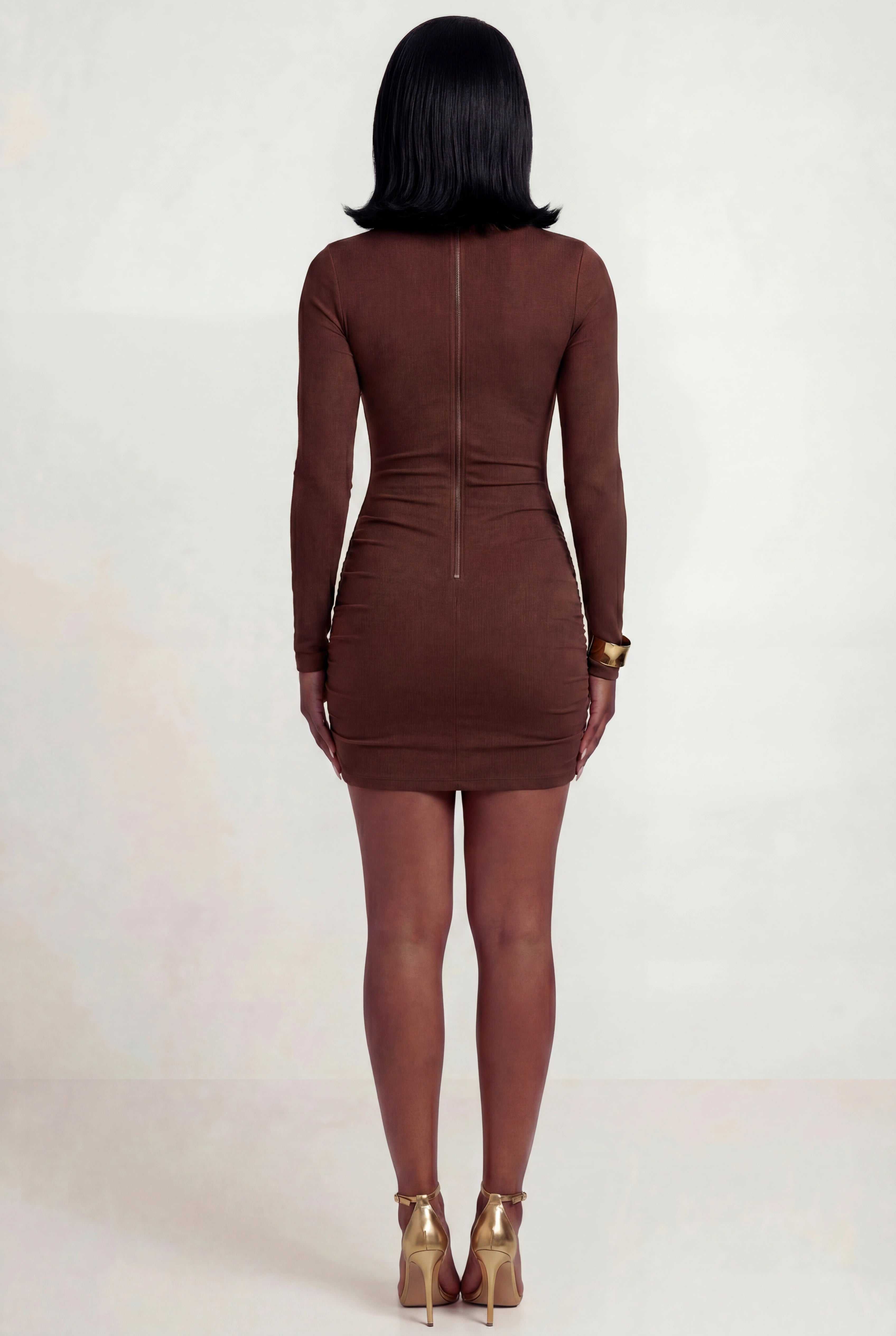 Latte Love Ruched Mini Dress