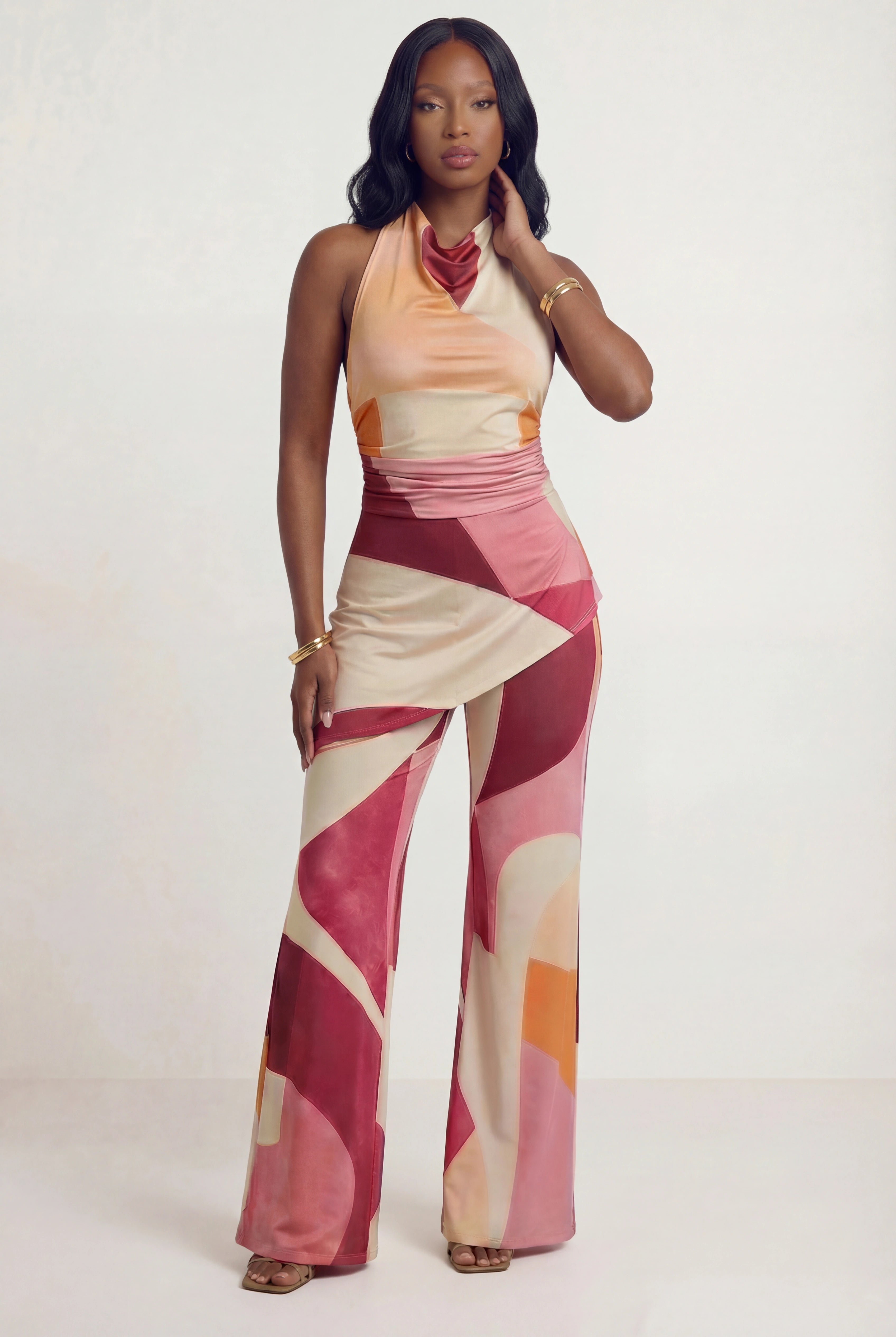 Millie Abstract Jumpsuit With Headband