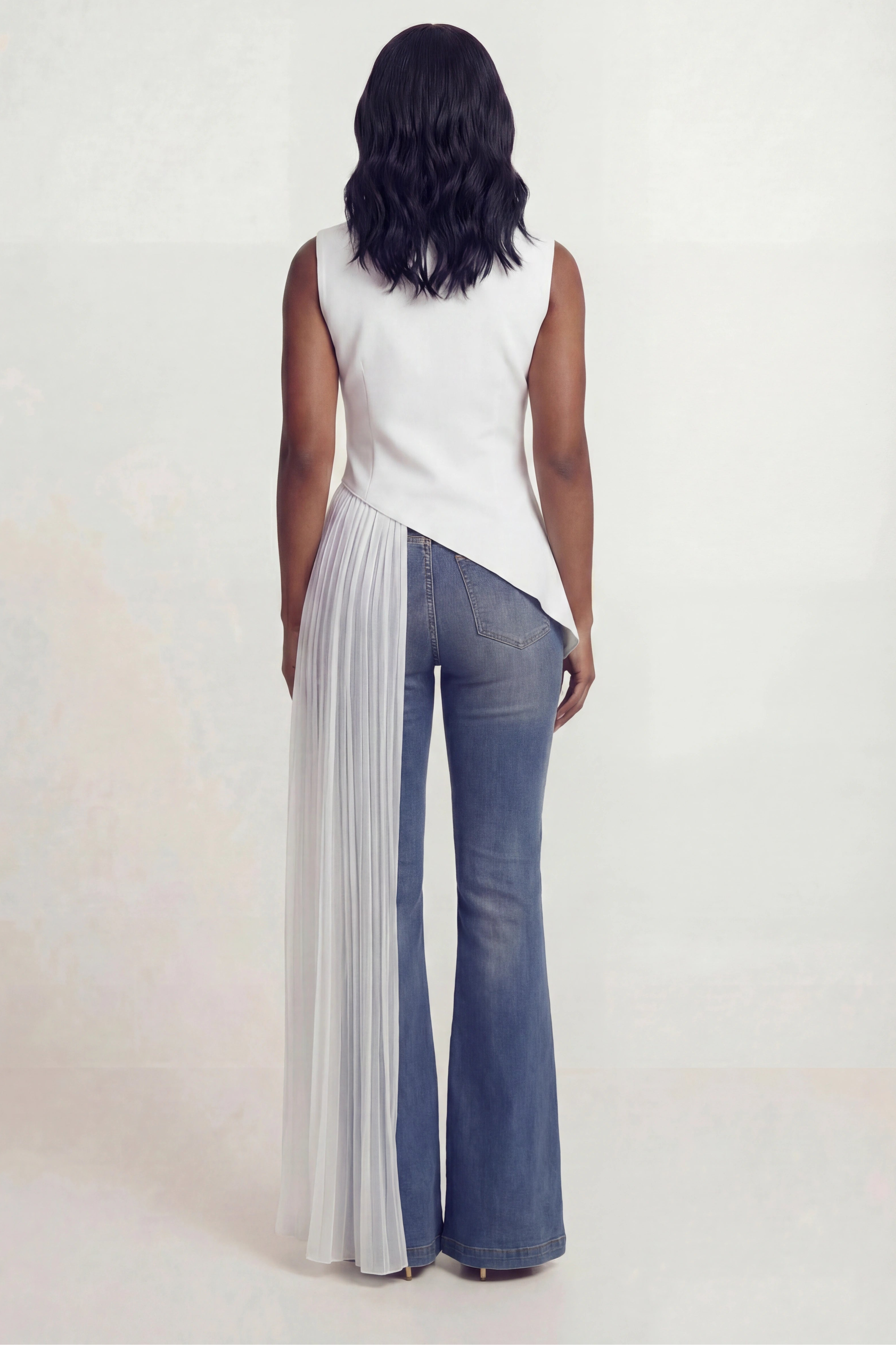 Mosaic Asymmetrical Sheer Top