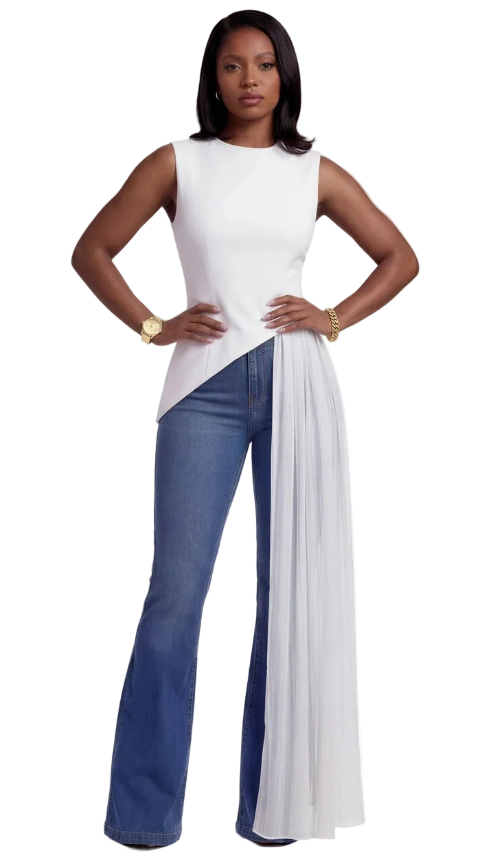 WHITE ASYMMETRIC TOP WOMEN'S FASHION TOPS WOMEN'S CASUAL TOPS WOMEN'S BLOUSE WOMEN'S FASHION SPRING OUTFIT SUMMER OUTFIT CASUAL OUTFIT DENIM OUTFIT SPRING 2026 FASHION SUMMER 2026 FASHION ZARA AMAZON STEVE MADDEN SEPHORA ULTA CUTE CLASSY OUTFIT DINNER DATE OUTFIT BRUNCH OUTFIT WORKWEAR OCCASION WEAR WHITE SHIRT WHITE BLOUSE WHITE TOP WITH SHEER DRAPE ASYMMETRIC TOP WITH SHEER DRAPE ONLINE CLOTHING STORE WOMEN'S ONLINE FASHION WOMEN'S ONLINE CLOTHING STORE 30 PLUS FASHION OUTFITS FOR 30 PLUS WOMEN
