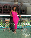 Kirah Fringe Coverup Dress - Pink