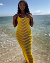 YELLOW FRINGE COVER UP BEACH DRESS - BEACHWEAR - VACATION OUTFITS - BATHING SUITS