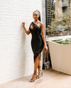 BLACK LACE ASYMMETICAL DRESS WITH ONE SHOULD STRAP FEATURES LACE BREAST DETAIL - BLACK DRESS - DATE NIGHT DRESS- WEDDING GUEST DRESS
