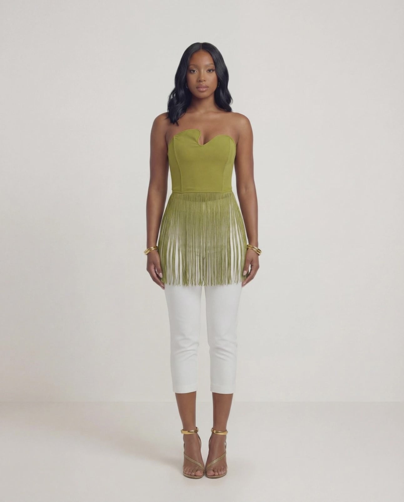 GREEN FRINGE TUBE TOP WOMEN'S CLOTHING SUMMER FASHION FOR WOMEN SPRING FASHION FOR WOMEN SWEETHEART NECKLINE TOP GREEN FRINGE BLOUSE CLASSY FASHION ONLINE WOMEN'S CLOTHING BRUNCH OUTFIT ELEVATED CASUAL OUTFIT DATENIGHT OUTFIT  CUTE CLASSY OUTFIT 30 PLUS FASHION 40 PLUS FASHION OUTFIT OF THE DAY SUMMER FASHION TOPS SPRING FASHION TOPS CAPRI OUTFIT WHITE CAPRI OUTFIT GREEN TOP OUTFIT FRINGE TOP FRINGE BLOUSE 